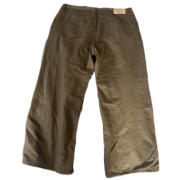 HOMME+FEMME LA - Tan Denim wide leg pants - Size 42 - new with tags - Picture 2 of 7